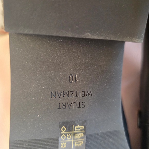 Stuart Weitzman Black Leather Chain Pearl Embellished Loafers Size 10 NEW IN BOX - Picture 5 of 8